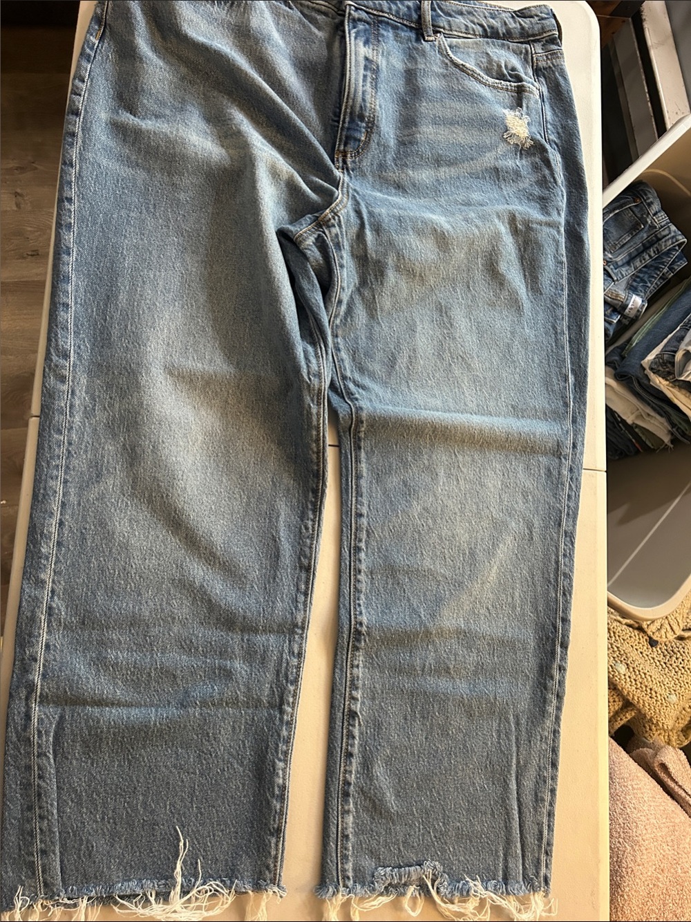 Loft Classic Light Blue Women’s Jeans - The straight frayed hem